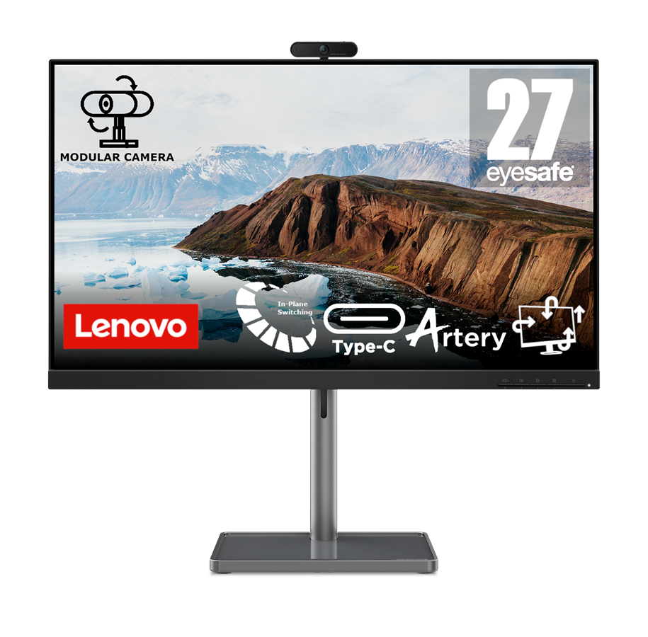Skärm - 27" Lenovo L27M-30 W. Webcam - 1920x1080 (FHD) - 75Hz - IPS - 75W USB 3.2 HUB - 66DEKAC2EU