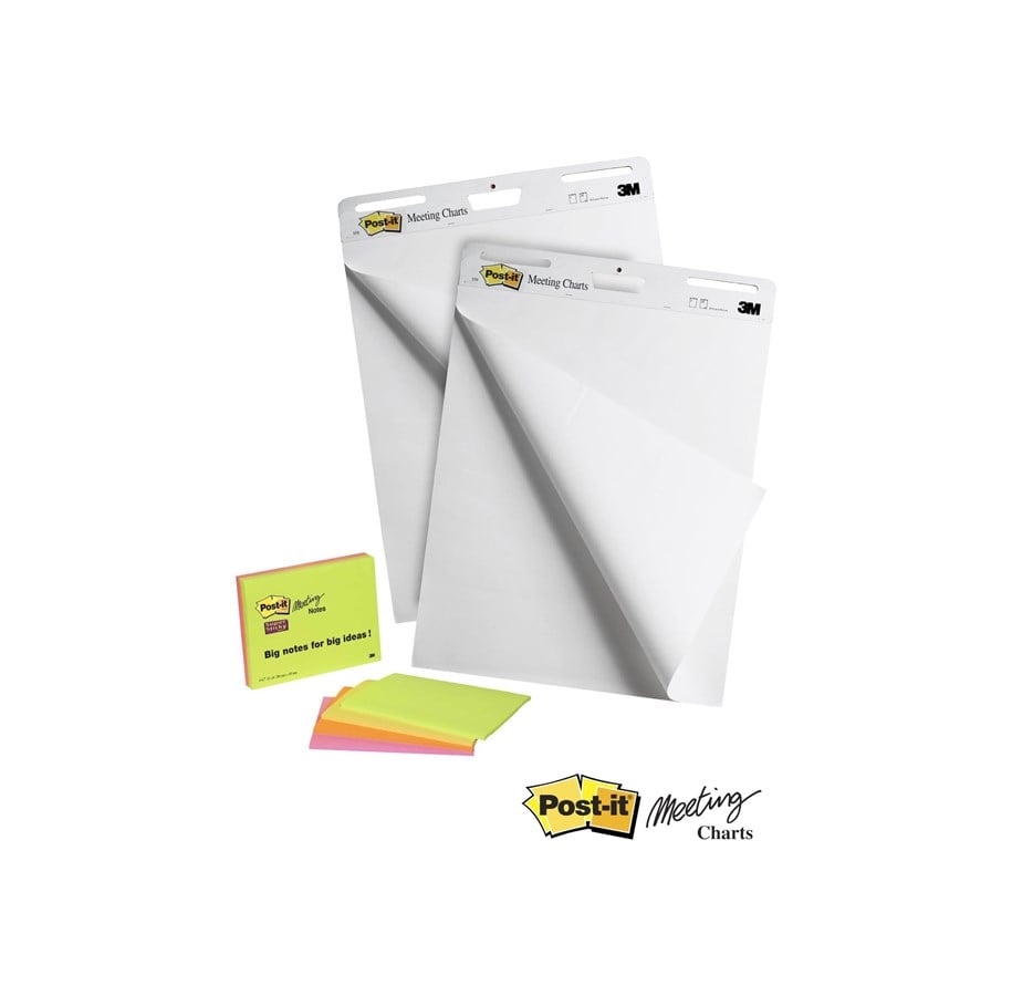 Block och Anteckningsböcker - 3M Post-it Super Sticky - easel pad - 635 x 762 mm - 30 sheets (pack of 2) - 7000080909