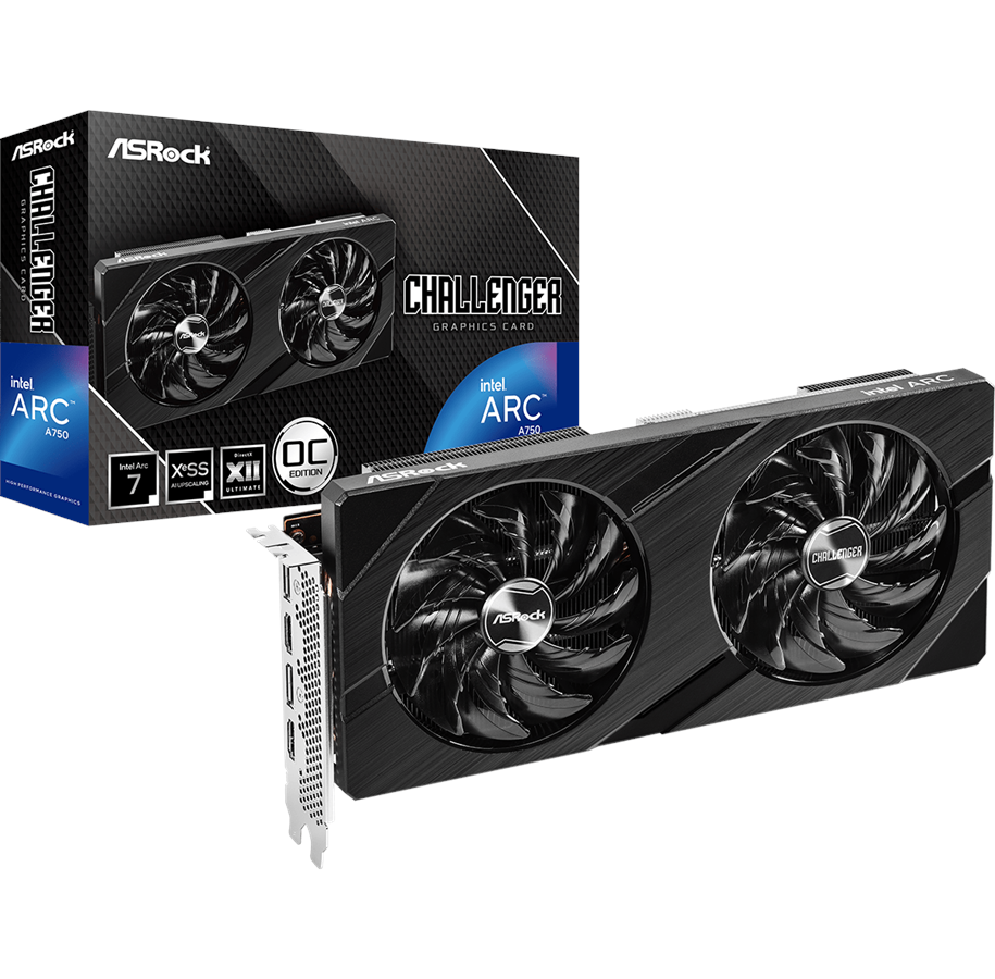 Grafikkort - ASRock Arc A750 Challenger D OC - 8GB GDDR6 RAM - Grafikkort - 90-GA3HZZ-00UANF