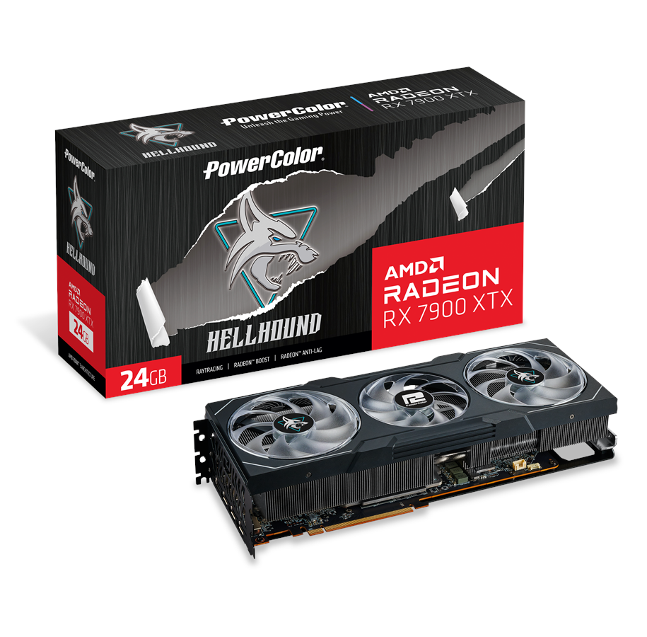 Grafikkort - PowerColor Radeon RX 7900 XTX Hellhound OC - 24GB GDDR6 RAM - Grafikkort - RX7900XTX 24G-L/OC