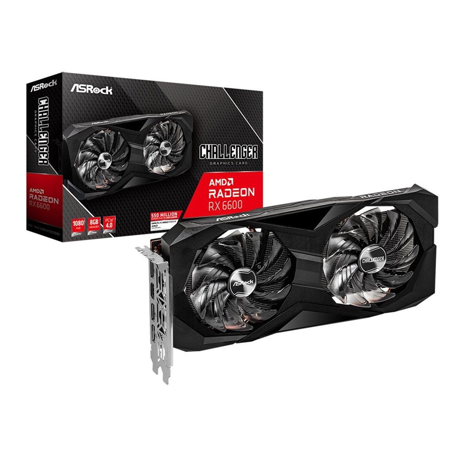 Grafikkort - ASRock Radeon RX 6600 Challenger D - 8GB GDDR6 RAM - Grafikkort - 90-GA2RZZ-00UANF