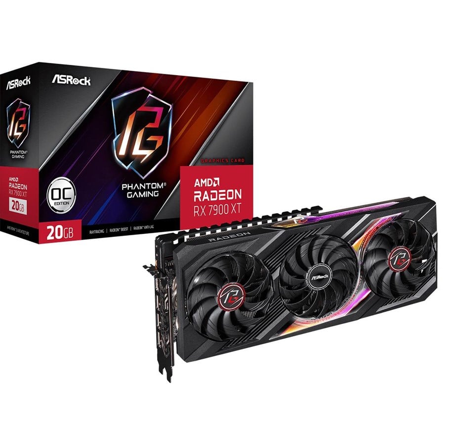 Grafikkort - ASRock Radeon RX 7900 XT Phantom Gaming OC - 20GB GDDR6 RAM - Grafikkort - 90-GA3XZZ-00UANF