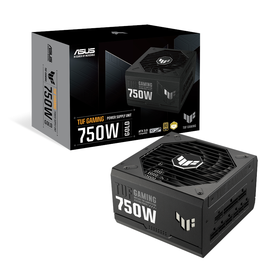 Strömförsörjning - ASUS TUF GAMING 750G - ATX 3.1 Strömförsörjning - 750 Watt - 135 mm - ATX 3.1 - 80 Plus Gold certificate - 90YE00S3-B0NA00