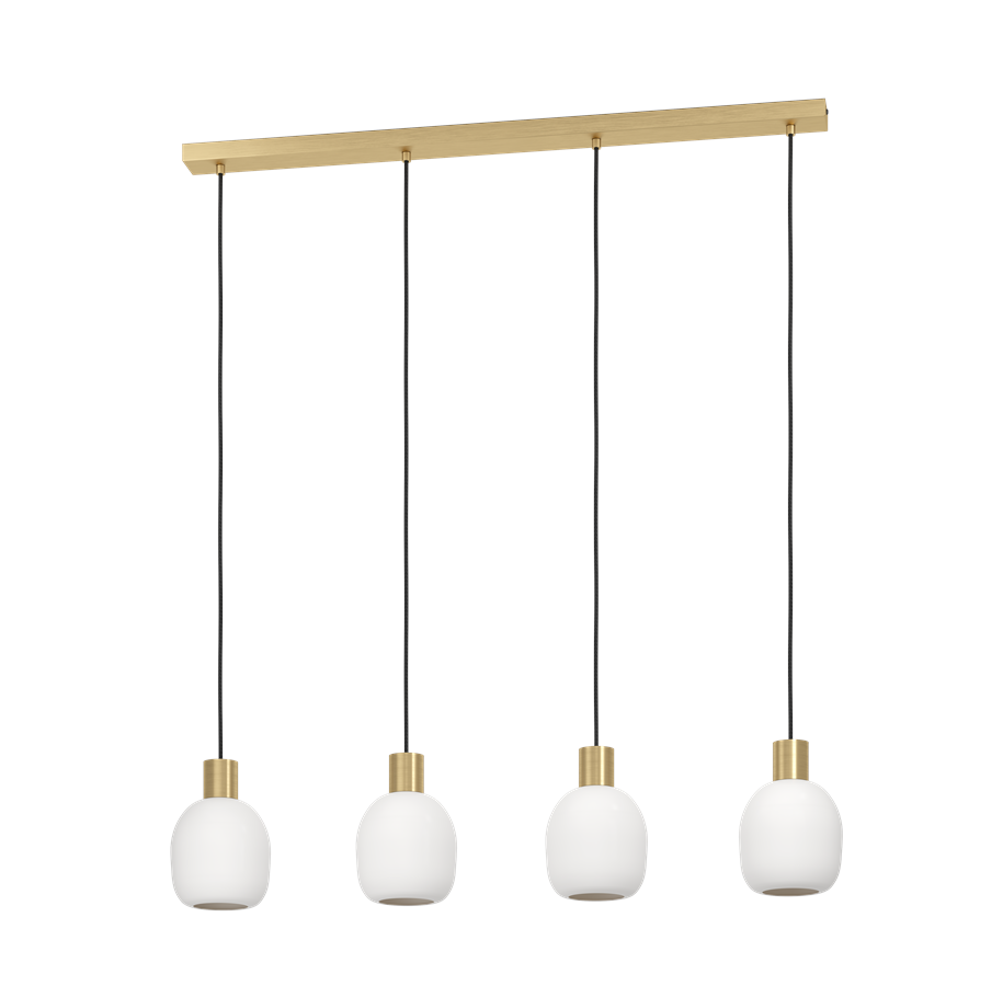 Lampor - EGLO MANZANARES long table pendant white/brushed brass - 900306
