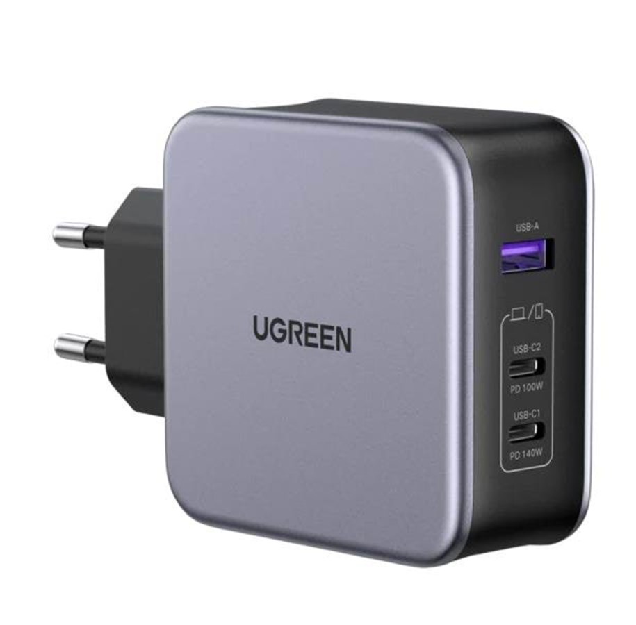 Mobile - Adapters & Chargers - UGREEN Nexode GaN 140 W Trippel USB-laddare – Svart - 90549