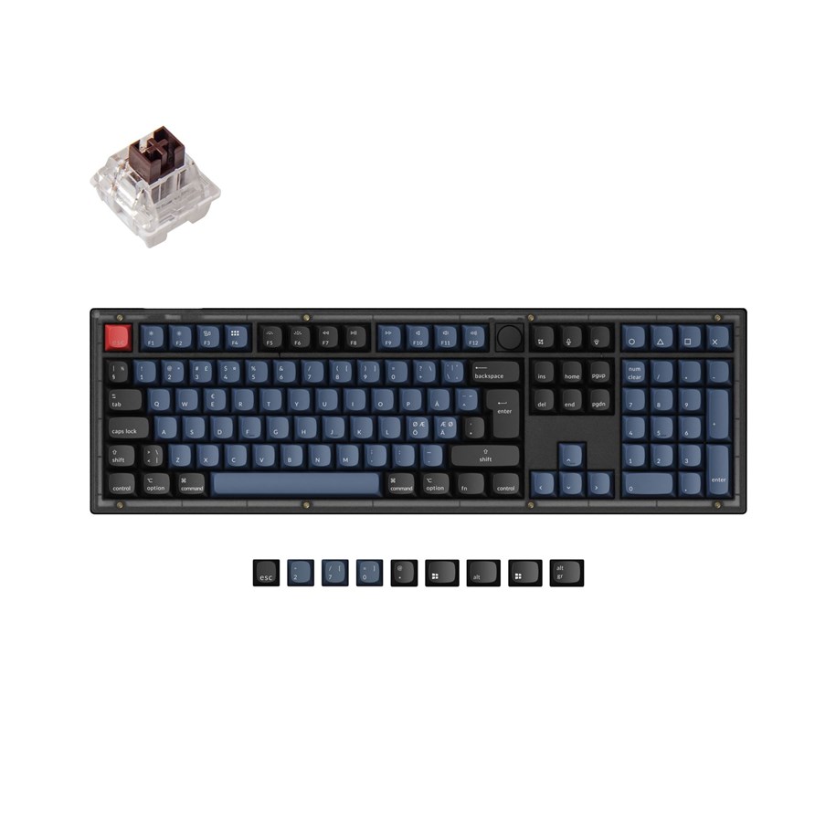 Tangentbord - Keychron V6 QMK/VIA Knob - K Pro Brown - Gaming Tangentbord - Nordisk - Svart - V6-C3-BO