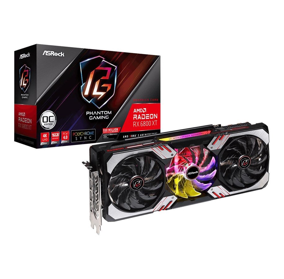 Grafikkort - ASRock Radeon RX 6800 XT Phantom Gaming OC - 16GB GDDR6 RAM - Grafikkort - 90-GA48ZZ-00UANF