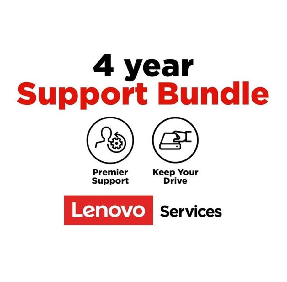 Tjänster och support - Lenovo Onsite + Keep Your Drive + Premier Support - extended service agreement - 4 years - on-site - 5PS0N73223