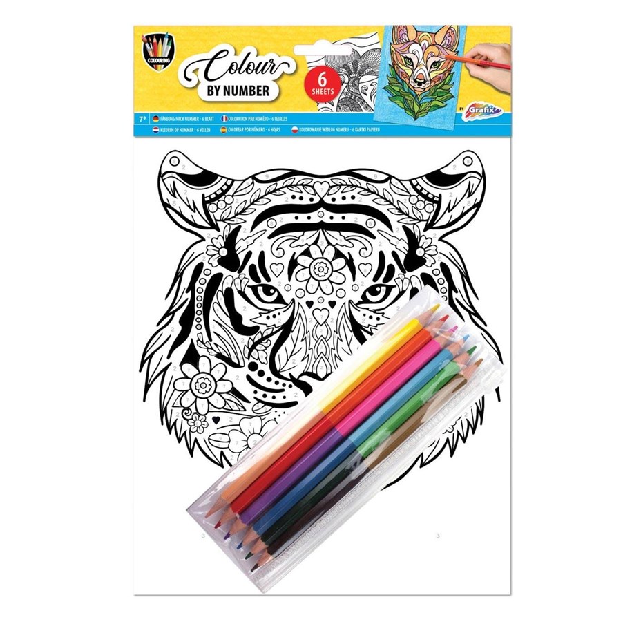 Små presenter till barn - Grafix Color by Number A4 - Assorted - 150058