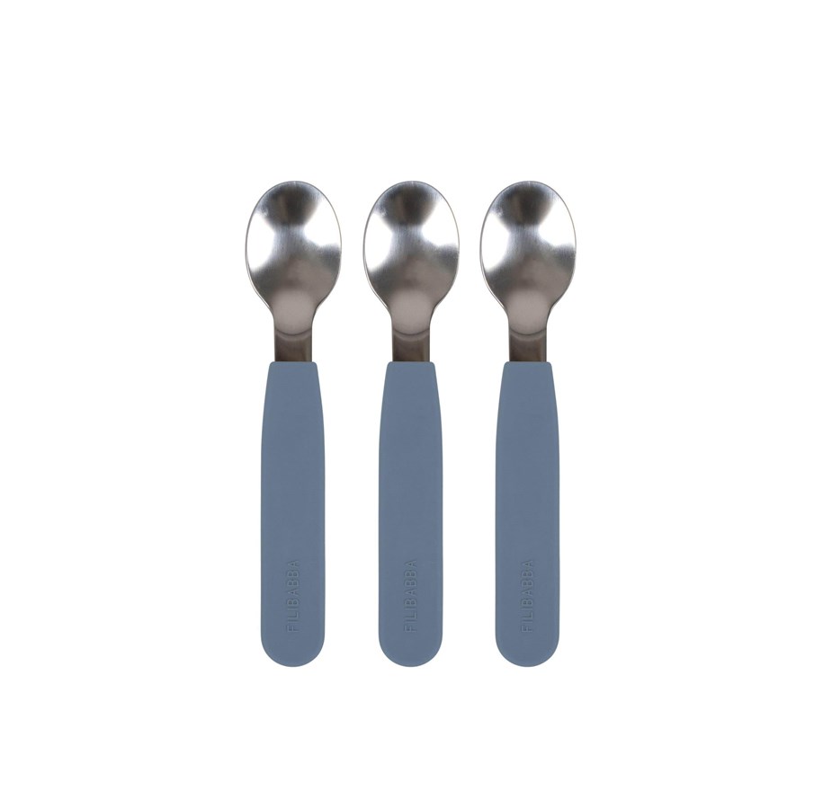Babyvård - Filibabba Silicone spoons 3-pack - Powder blue - FI-SI016