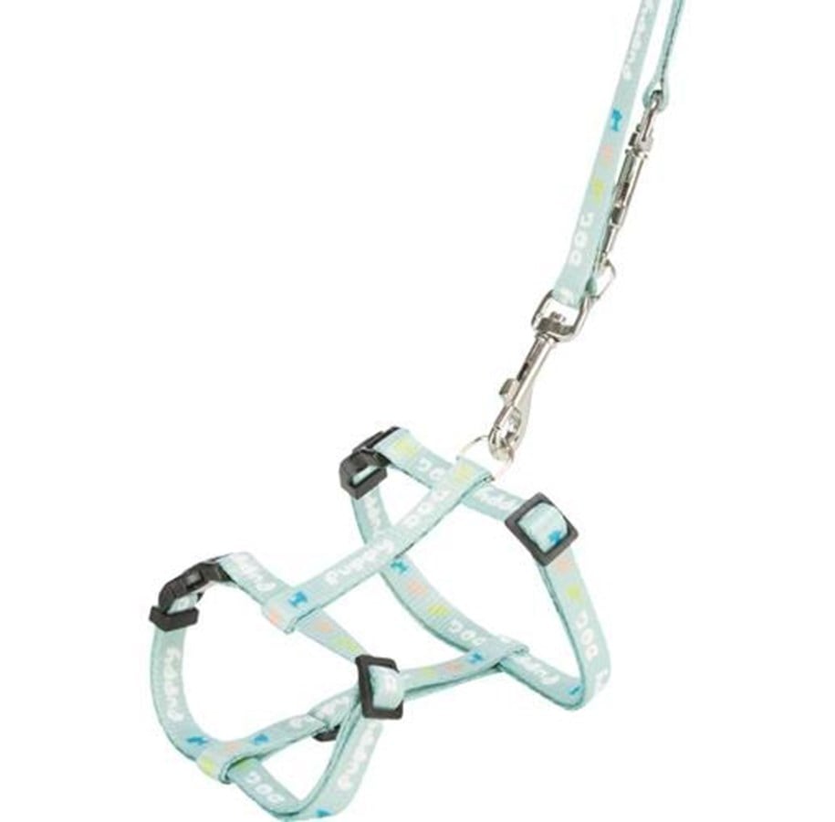 Hundar - Trixie Junior Puppy H-Harness with Lead M-L: 27-45cm/10mm 2m. mint - TX15355