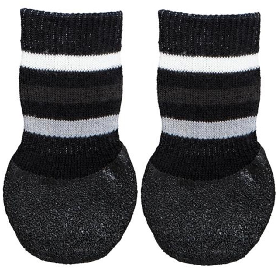 Hundar - Trixie Dog Socks non-slip S–M 2 pcs Black - TX19522