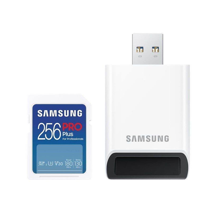 Flashram & USB Flash Drives - Samsung PRO Plus SD + USB Card Reader - 180MB/s - 256GB - MB-SD256SB/WW