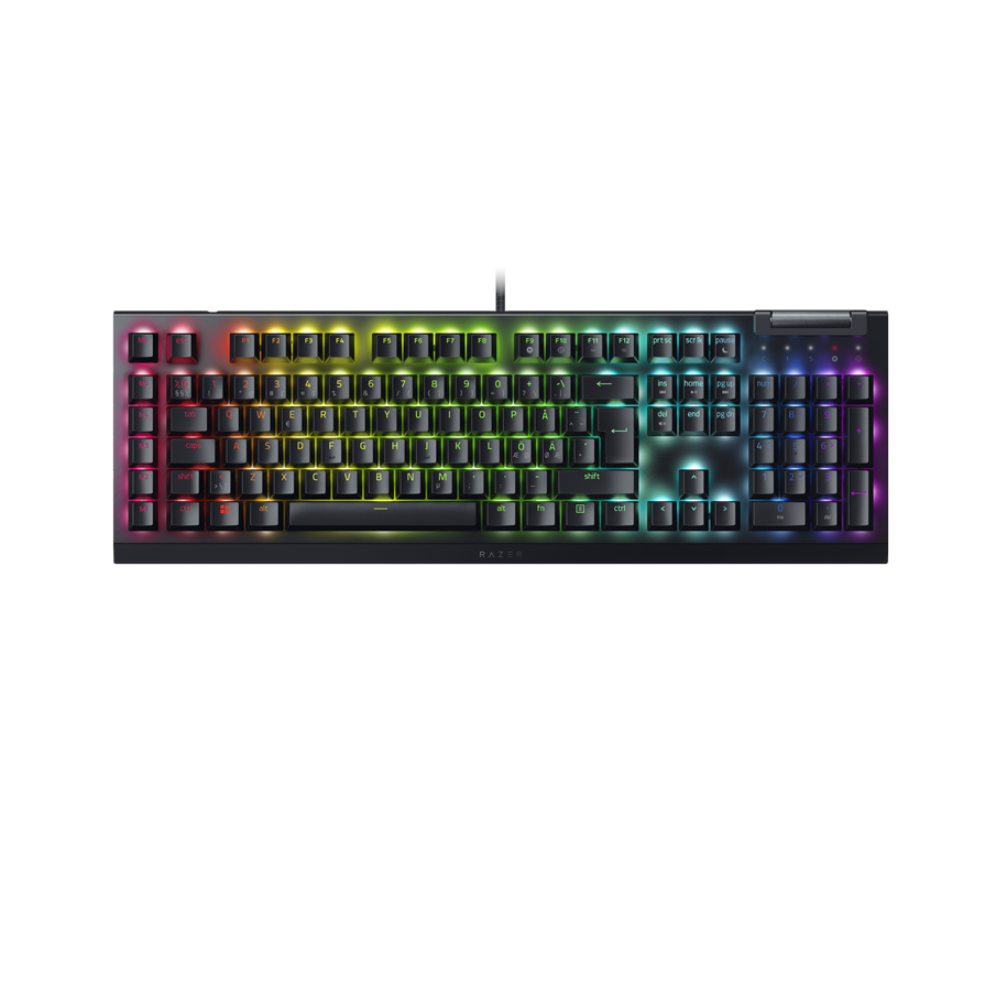 Tangentbord - Razer BlackWidow V4 Low-Profile TKL HyperSpeed - Orange Mechanical (Tactile) - Gaming Keyboard - Utan numpad - Fransk - Svart - RZ03-04700600-R3N1