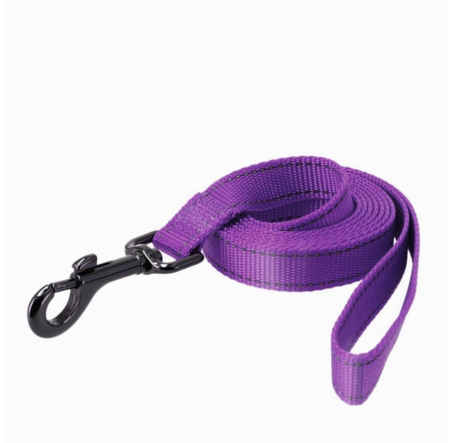 Hundar - Dogman Reflective Nylon Dog Leash Iris Purple L 25mm 180cm - 223111