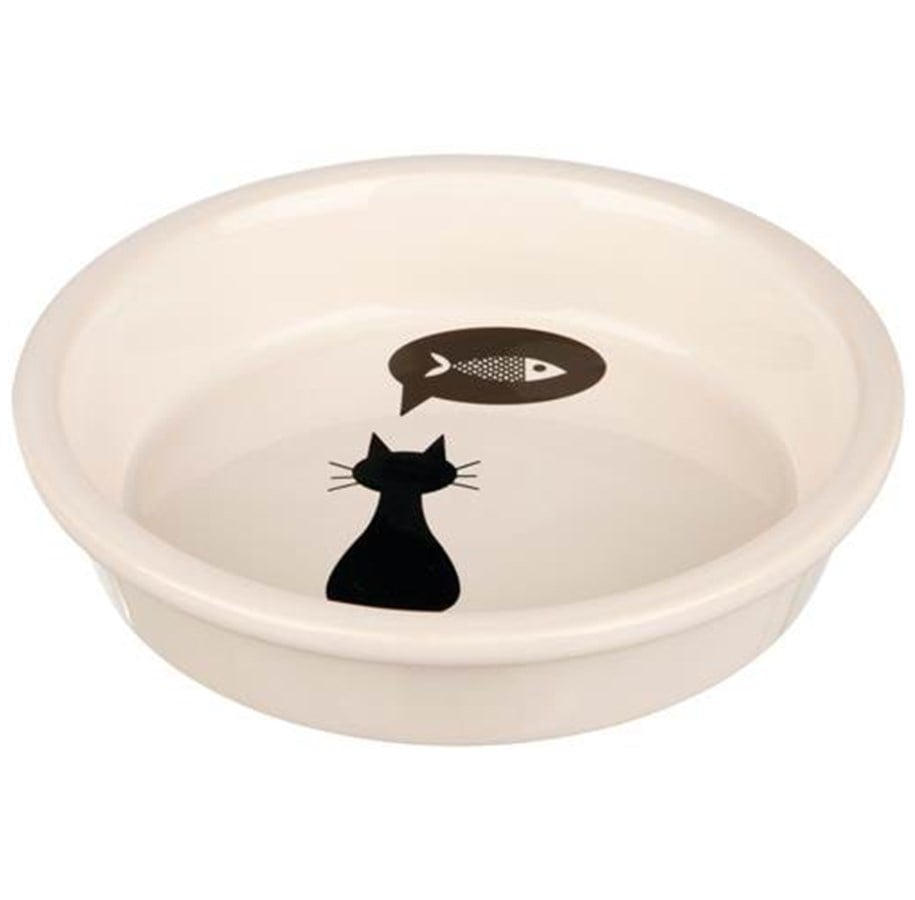 Katter - Trixie Ceramic Bowl cat 0.25 l/ø 13 cm white - TX24499
