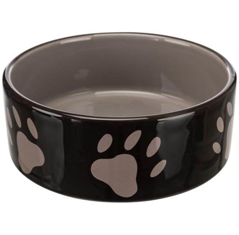 Hundar - Trixie Ceramic Bowl w/ paws 0.8 l/ø 16cm - TX24532