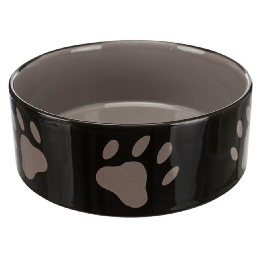 Hundar - Trixie Ceramic Bowl w/ paws 1.4 l/ø 20 cm - TX24533