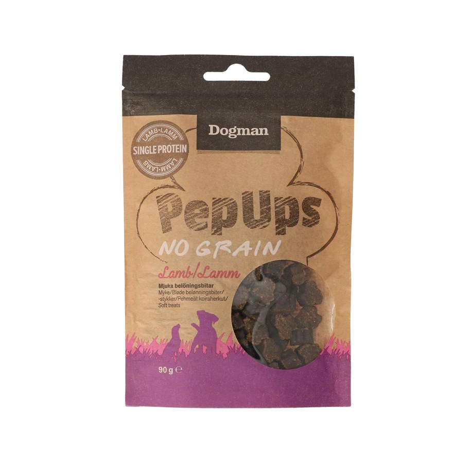 Hundar - Dogman Pep Ups No Grain lamm 90g - 479545