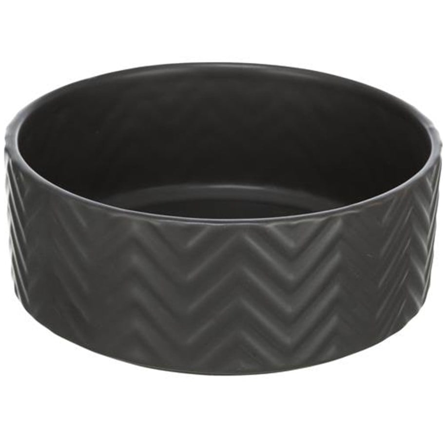 Hundar - Trixie Ceramic Bowl dog 0.9 l/ø 16 cm black - TX25021