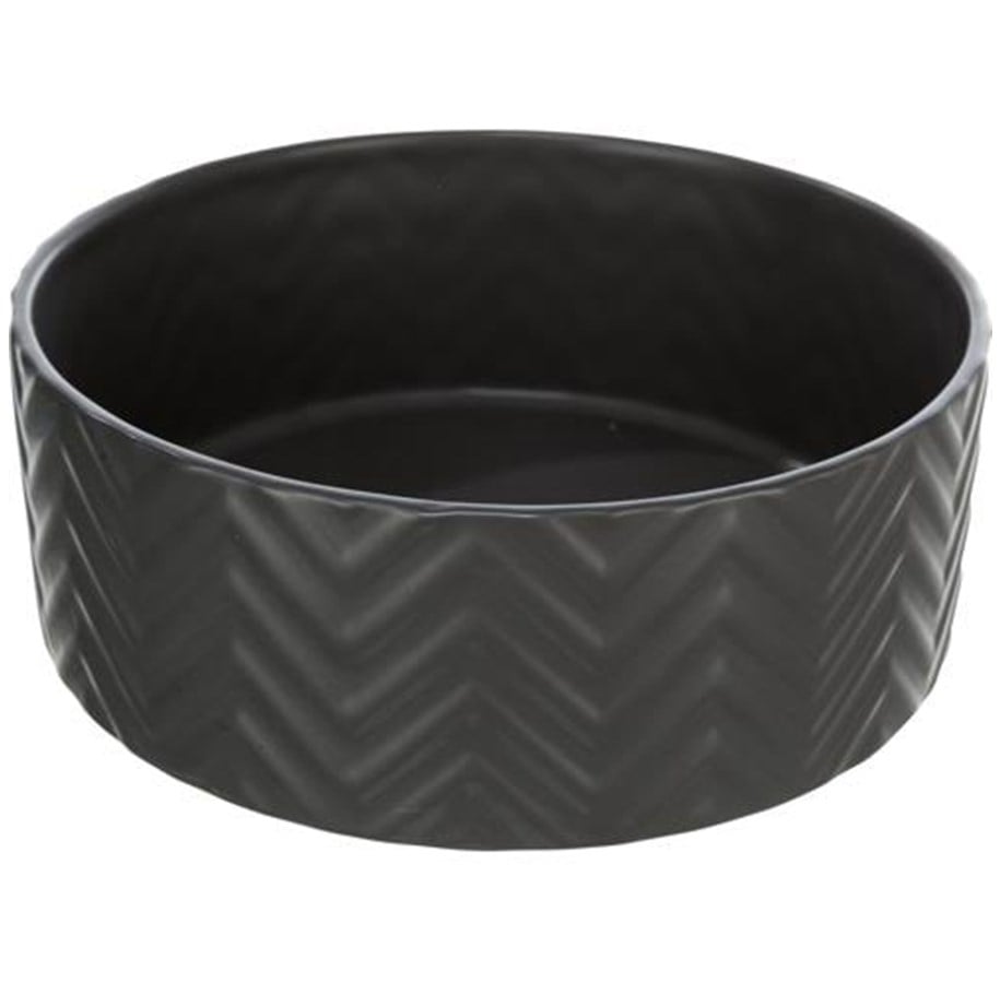 Hundar - Trixie Ceramic Bowl dog 1.6 l/ø 20 cm black - TX25022