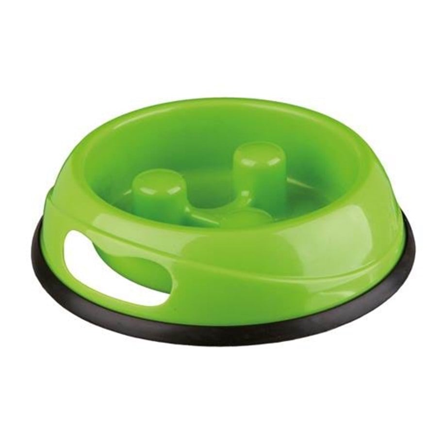 Hundar - Trixie Slow Feeding Plastic Bowl 1.5 l/ø 27 cm assorted colours - TX25033