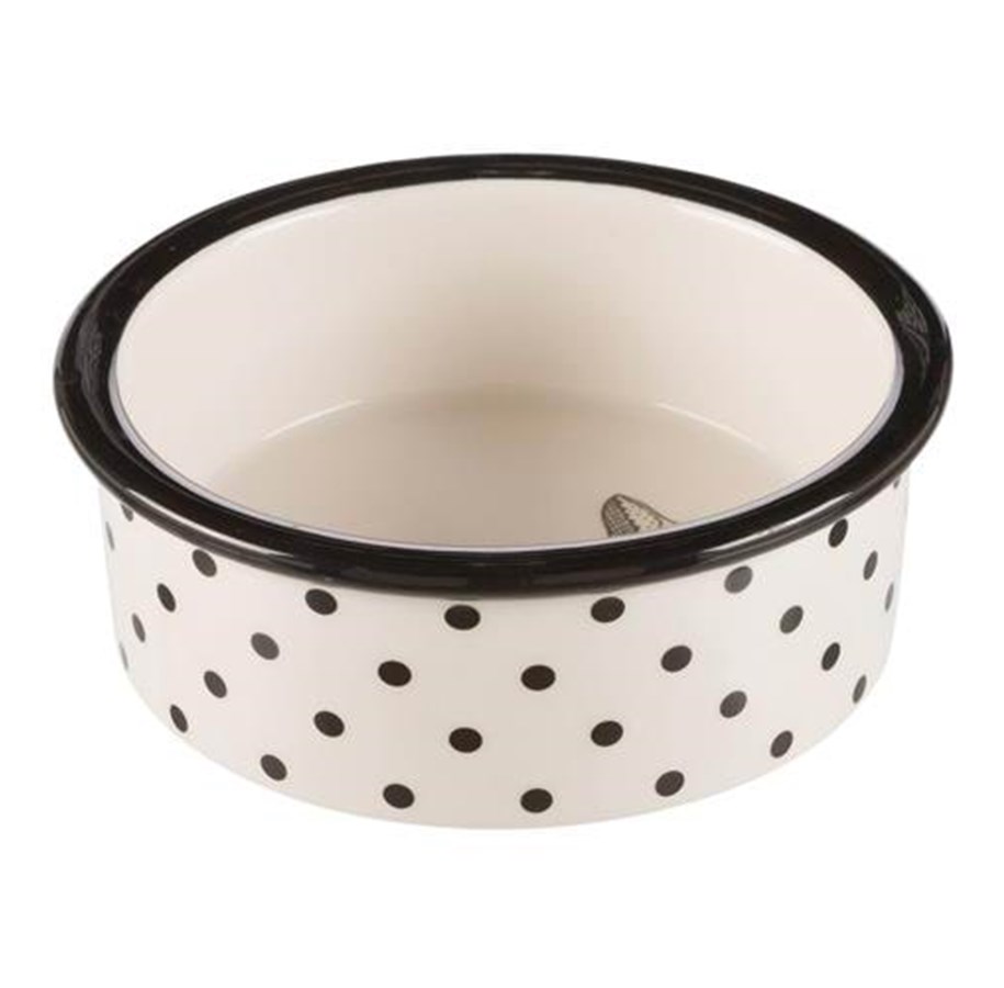 Katter - Trixie Ceramic Bowl cat 0.3 l/ø 12 cm white/black - TX25120