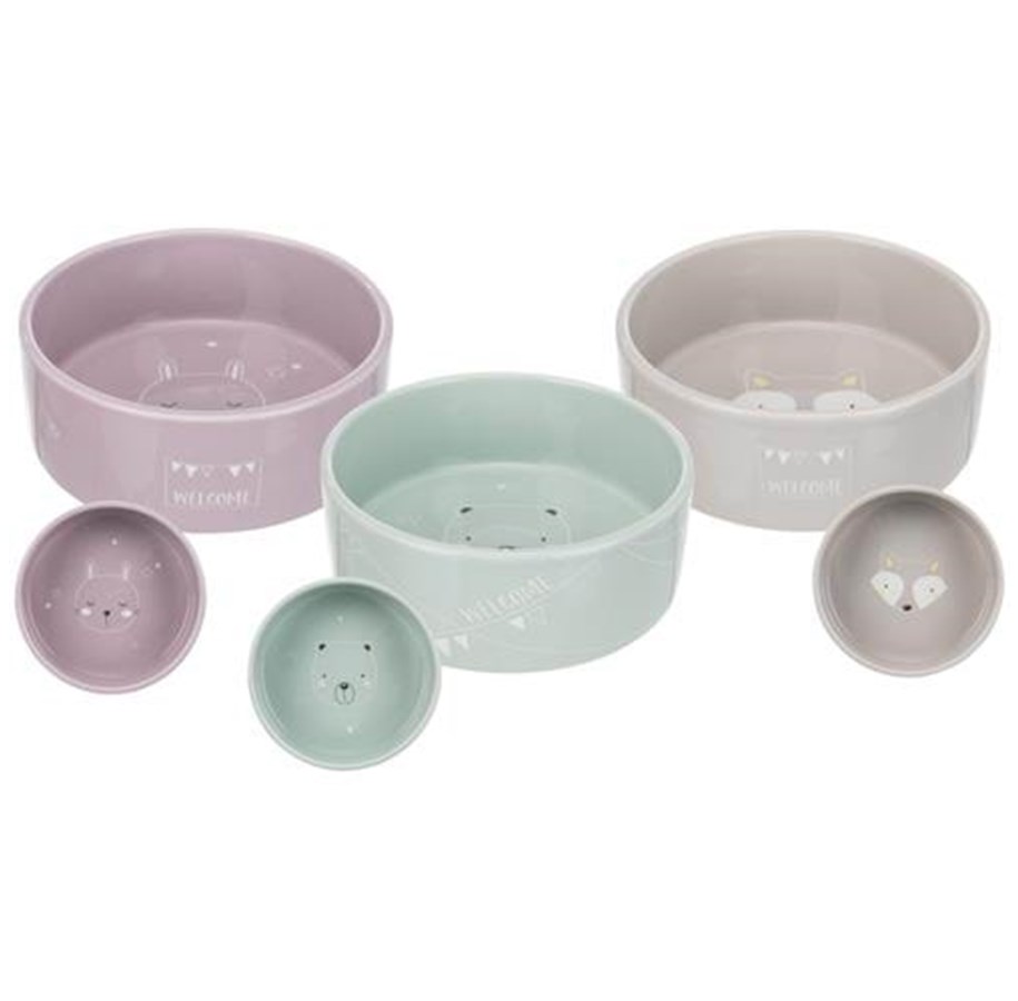 Hundar - Trixie Junior Ceramic Bowl 0.3 l/ø 12 cm assorted colours - TX25126