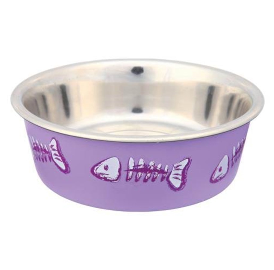 Katter - Trixie Stainless Steel Bowl cat 0.3 l/ø 12 cm assorted colours - TX25270