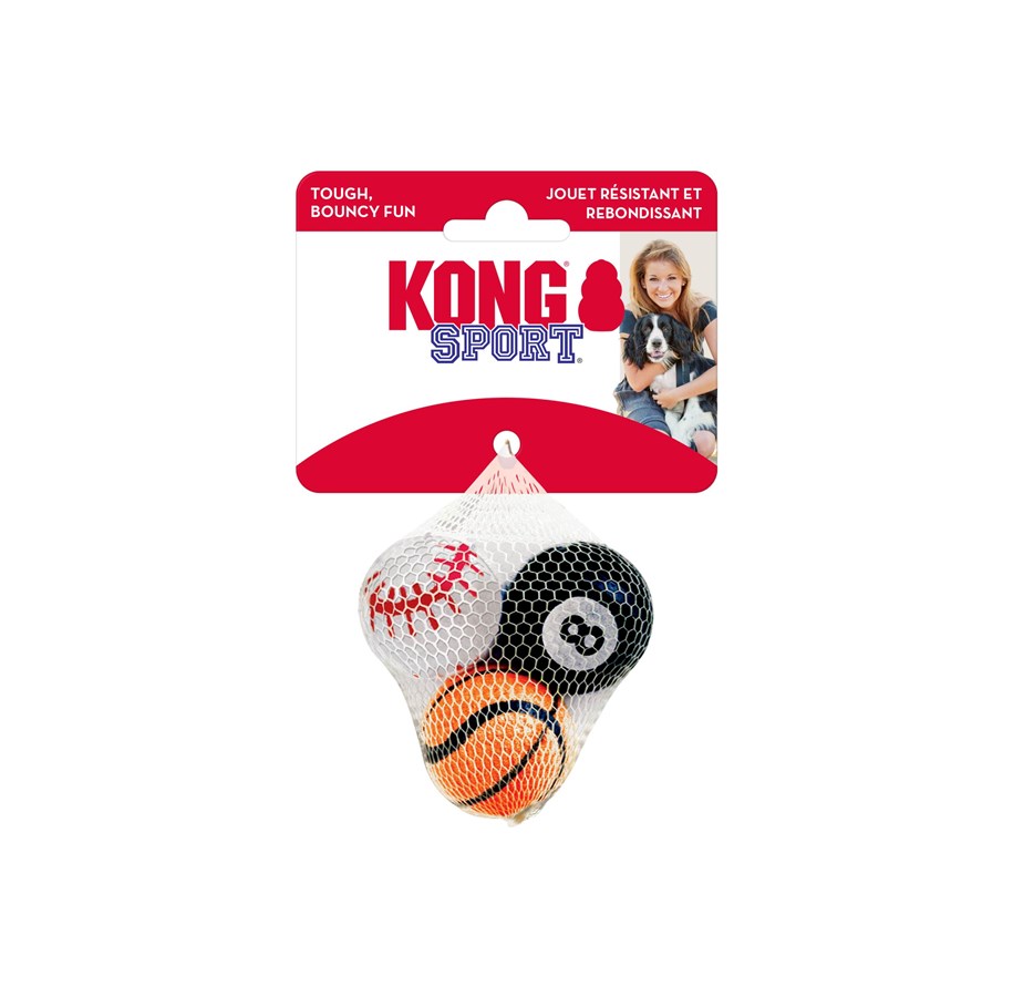 Hundar - KONG Dog Toy Sport Balls XSmall 4cm Assorted Colors (3-Pack) - 340501