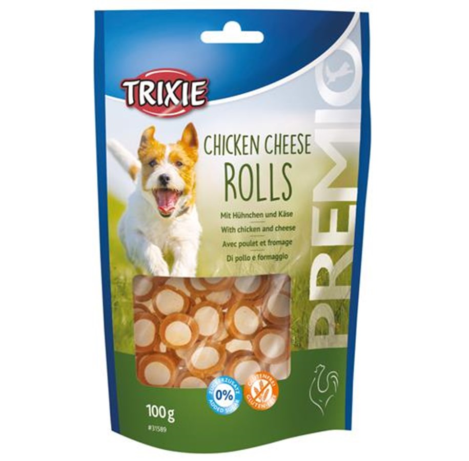 Hundar - Trixie PREMIO Chicken Cheese Rolls 100 g - TX31589