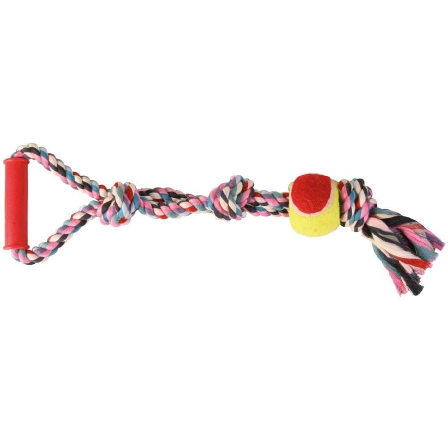 Hundar - Trixie Playing Rope with Tennis Ball ø6/50cm assorted colours - TX3280