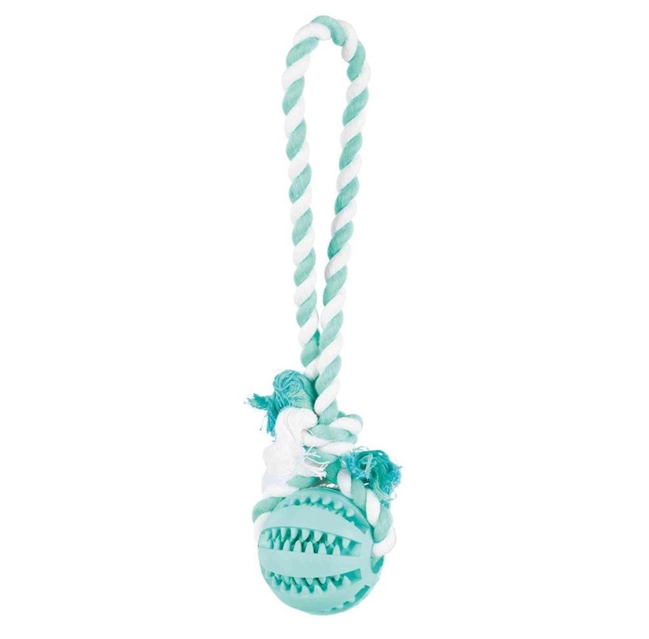 Hundar - Trixie Denta Fun Playing Rope with Ball ø 7/24 cm - TX3299