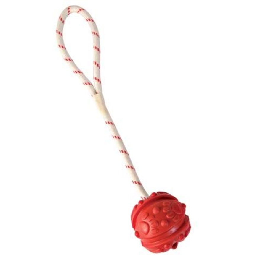 Hundar - Trixie Ball on Rope ø 4.5/35 cm assorted colours - TX33481