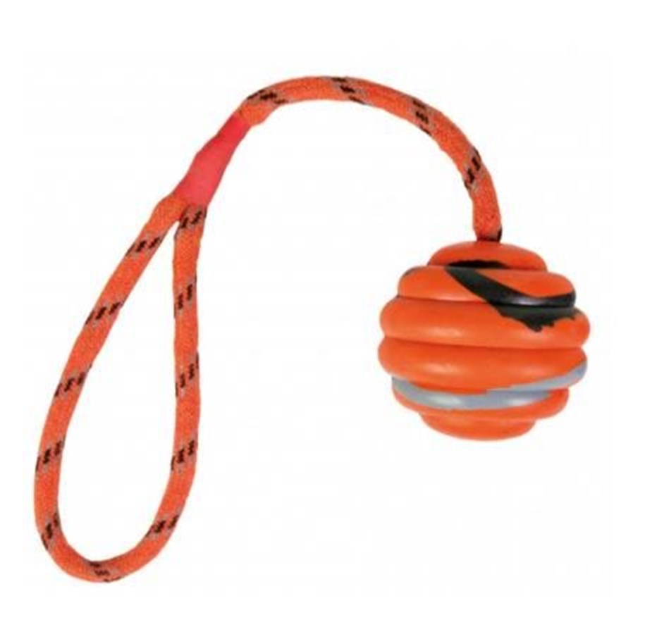 Hundar - Trixie Wavy Ball on a Rope for Dogs ø 6/30 cm orange - TX33724