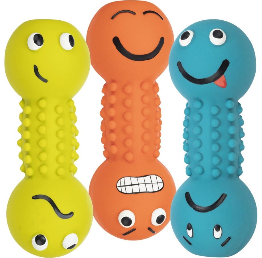 Hundar - Trixie Smiley dumbbell latex 19 cm assorted colours - TX35251