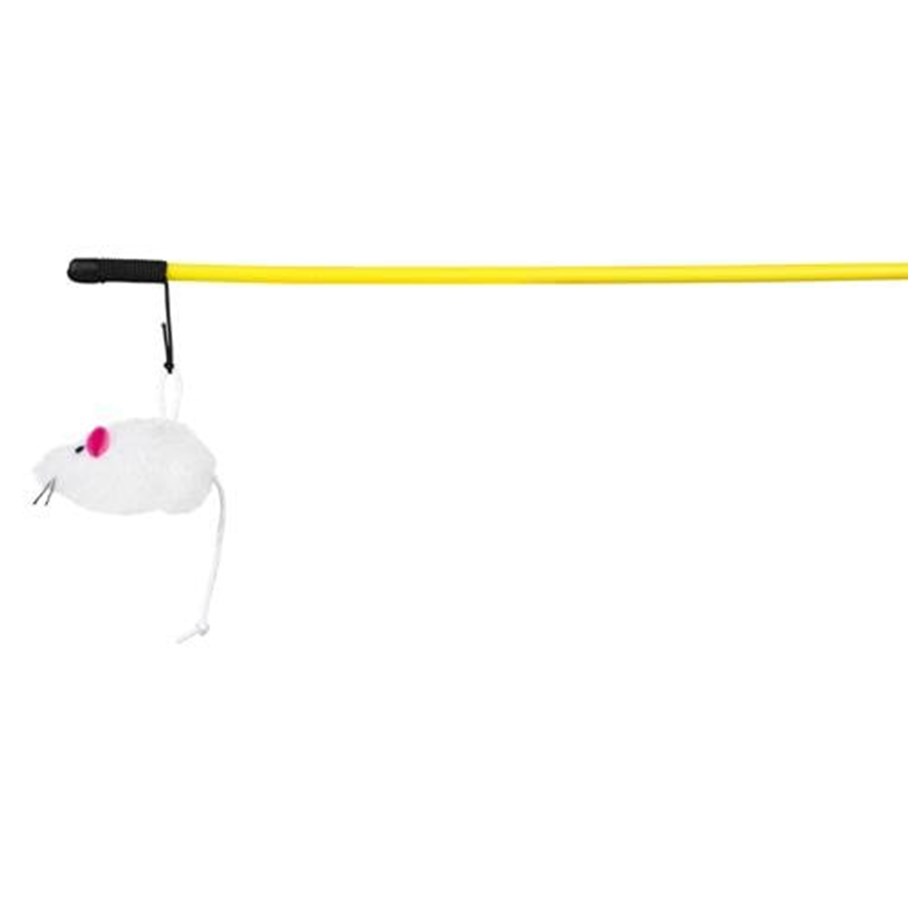 Katter - Trixie Playing Rod with Mouse 100cm assorted colours - TX4103