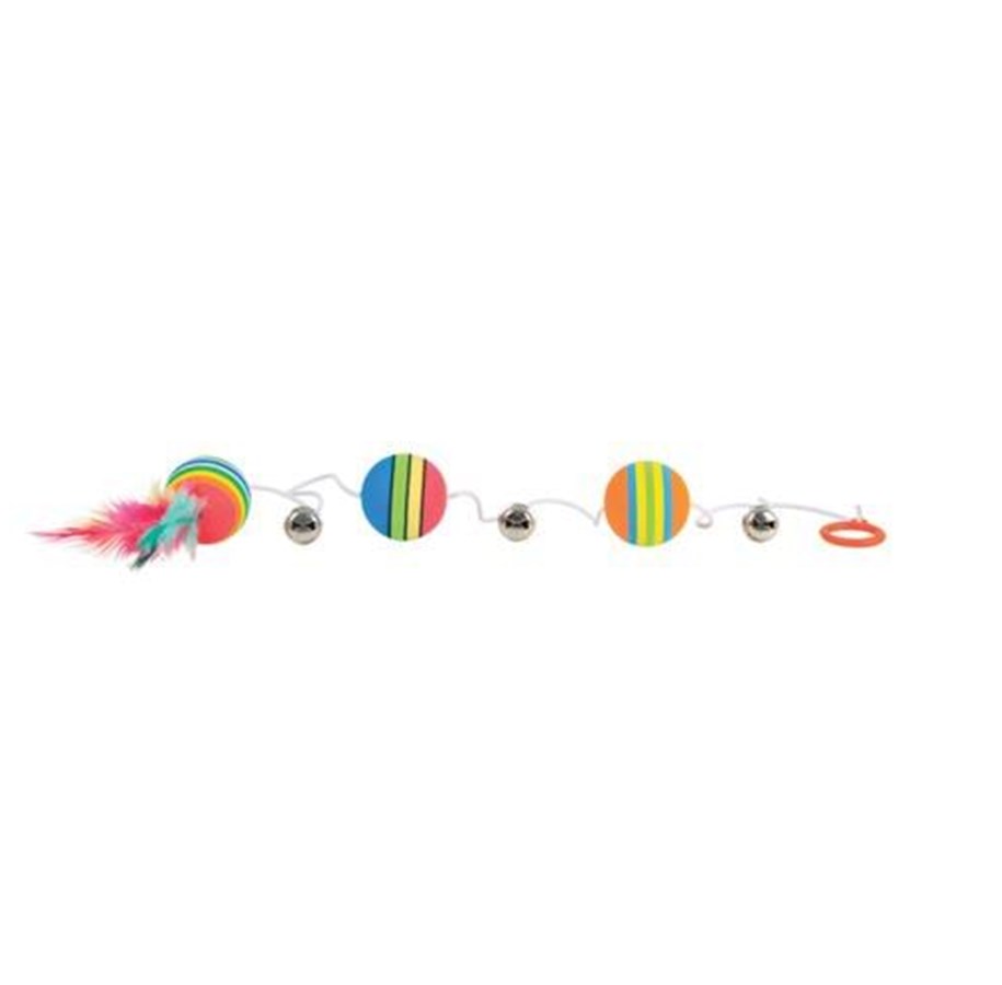 Katter - Trixie Rainbow Balls on an Elastic Band ø 3.5 × 80 cm - TX4133