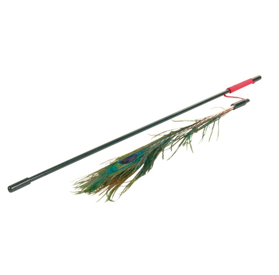 Katter - Trixie Playing Rod with Peacock Feather 47cm - TX4509