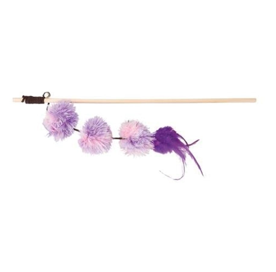 Katter - Trixie Playing Rod with Pompom Balls 40 cm assorted colours - TX45698