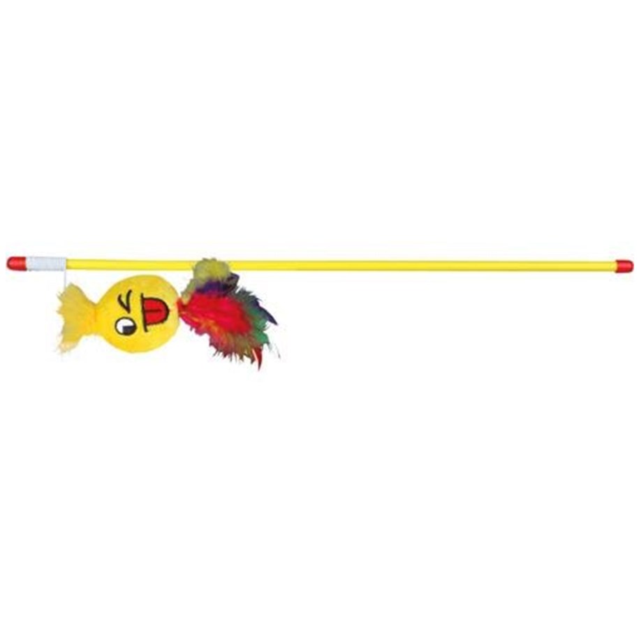 Katter - Trixie Playing Rod with Smiley 50cm assorted colours - TX45797