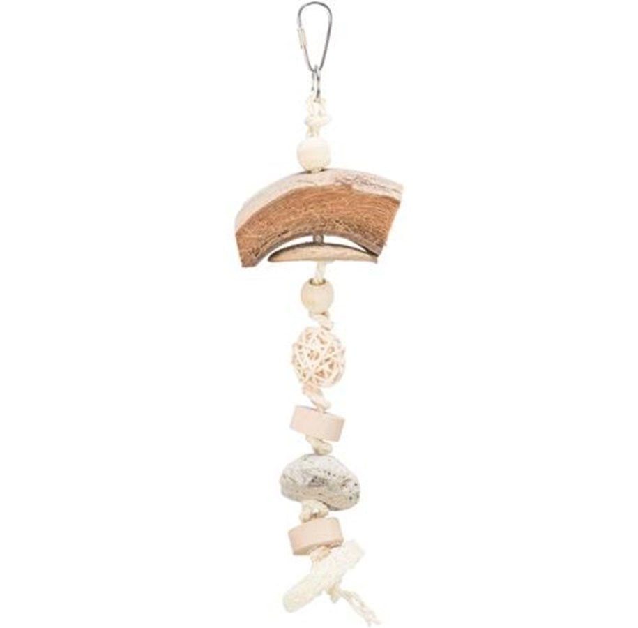 Fågelburar, hus och tillbehör - Trixie Toy coconut/rattan/lava rock 35 cm - TX51692