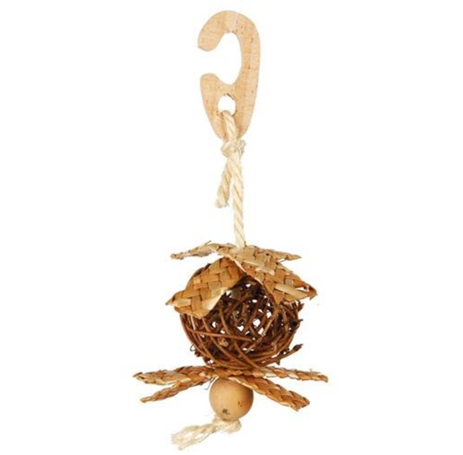 Fågelburar, hus och tillbehör - Trixie Wicker Ball with Sisal Rope ø 5.5 × 15 cm - TX58965
