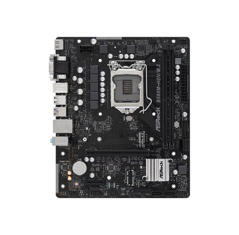 Moderkort - ASRock B560M-HDV/M.2 Moderkort - Intel B560 - Intel LGA1200 - DDR4 RAM - Micro-ATX - 90-MXBLE0-A0UAYZ