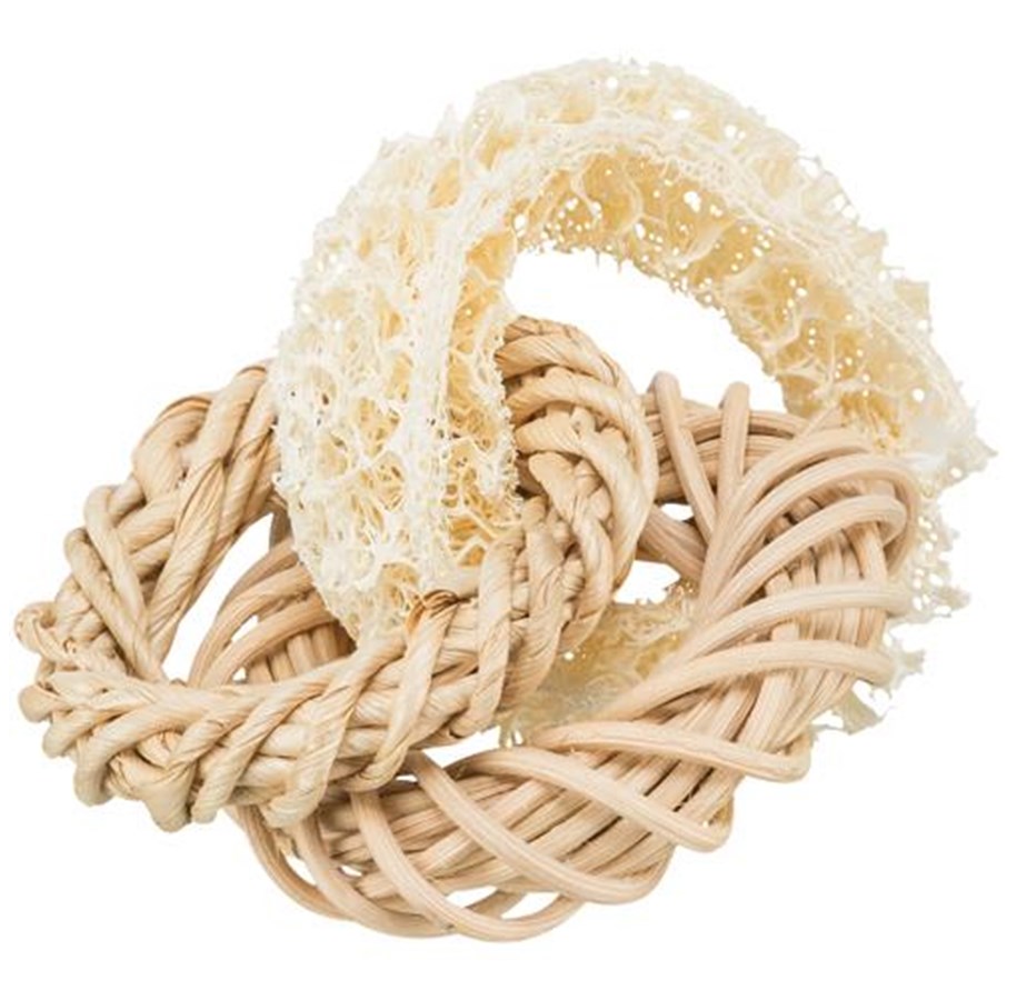 Gnagare - Trixie Loofah ring with rattan and corn leaf ring ø 13 cm - TX61828