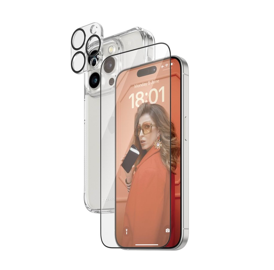 Mobiltelefontillbehör-Skyddsfilm - PanzerGlass 3-in-1 Pack iPhone 15 Pro - PANZERB1173+2810