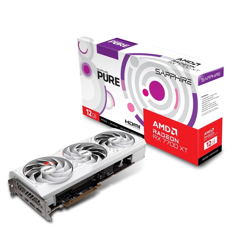 Grafikkort - Sapphire Radeon RX 7700 XT Pure OC - 12GB GDDR6 RAM - Grafikkort - 11335-03-20G