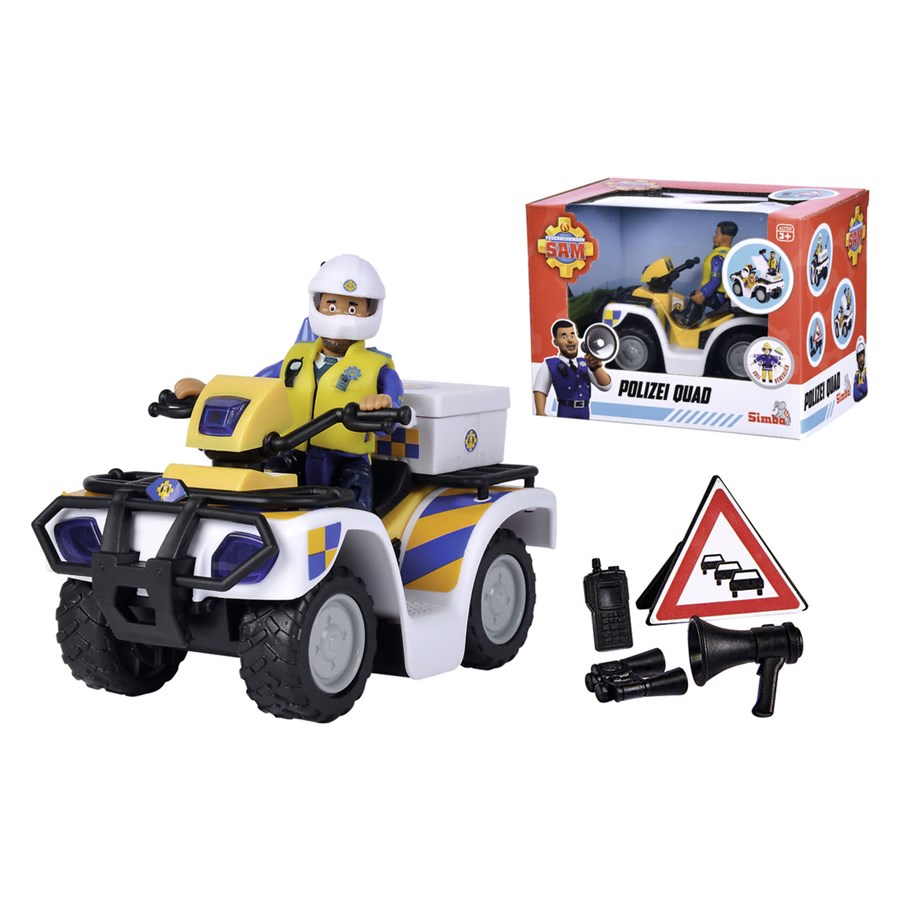 Leksaksbil - Brandmand Sam Polisfyrhjuling med Figur - 109251093038