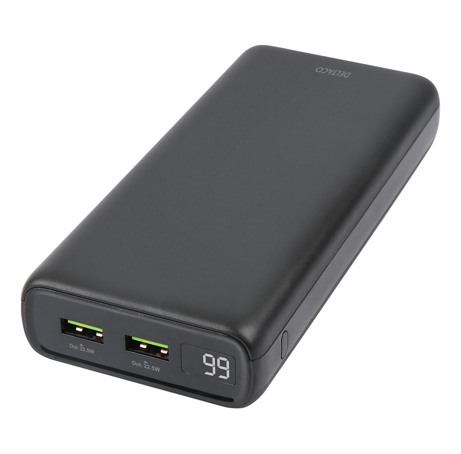 PowerBank - Deltaco PB-C1004 PowerBank - Svart - 20000 mAh - PB-C1004