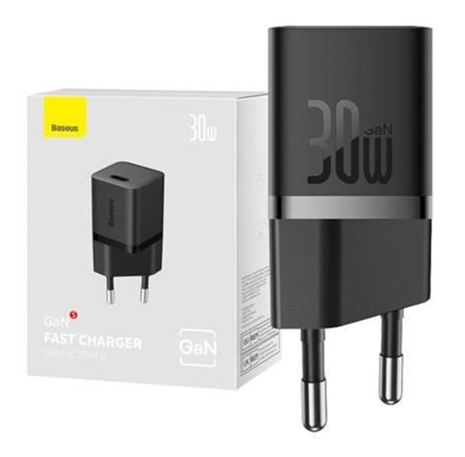 USB-kabel - Baseus Mini wall charger  GaN5 30W (black) - CCGN070401